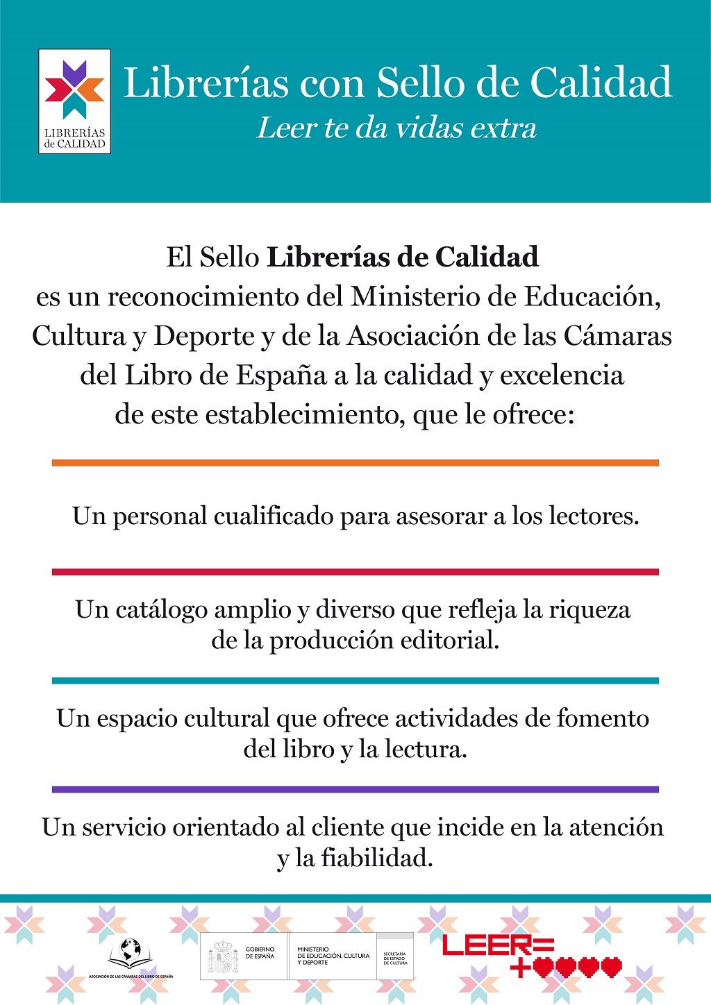 Cartel del sello Librerías de calidad